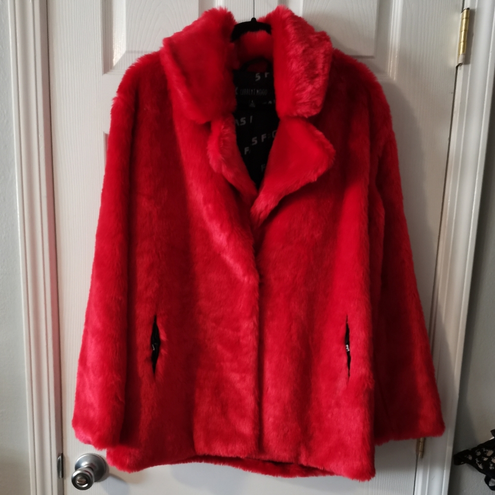 Current Mood Racked Up Faux Fur Jacket